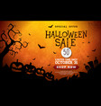 halloween sale banner with pumpkins vector image vector image