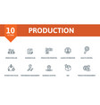 production icon set contains editable icons vector image vector image