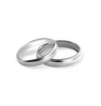 two silver or platinum wedding rings on white vector image