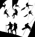 climbing silhouettes vector image vector image