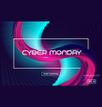 cyber monday sale poster design with creative 3d vector image