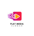 pixel play media logo design template icon vector image