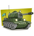 cartoon green military army large tank icon vector image vector image