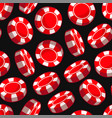 red casino poker chips seamless pattern vector image vector image