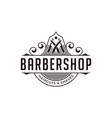 vintage luxury barbershop badge logo template vector image vector image