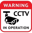 cctv warning symbol vector image