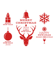christmas collection isolated labels vector image