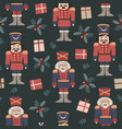 traditional red green christmas seamless pattern vector image vector image