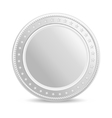 realistic silver coin blank coin with shadow vector image vector image
