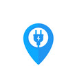 charging station icon with electric plug vector image