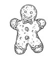 cookie man engraving vector image vector image