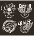 monochrome custom motorcycle logotypes vector image vector image