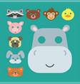 animals carnival mask set festival vector image