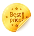 best price isolated golden sticker vector image