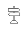 road signs destination traffic sign line icon vector image vector image