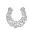 single one line drawing metal horseshoe vector image