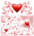 valentines card decoration set vector image