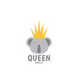 face koala cartoon with crown logo design graphic vector image