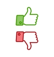 thumb up and down icons vector image