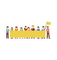 unemployed anonymous people at demonstration vector image vector image