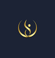 wellness abstract people gold logo vector image