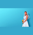 bride on blue background vector image