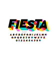 bright colorful festive style font vector image
