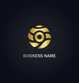 round abstract gold logo vector image vector image