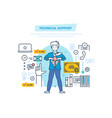 technical support call center consultation vector image