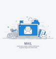 mail line art vector image