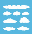 white summer clouds set isolated on blue vector image