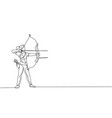 single continuous line drawing young vector image