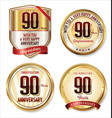 anniversary golden labels collection 90 years vector image