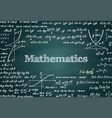 mathematical green chalkboard background vector image vector image