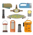 set of flashlights in flat style design vector image vector image