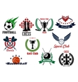 sporting emblems icons and symbols vector image