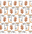 abstract faces seamless pattern background vector image vector image