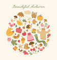beautiful autumn round composition vector image vector image