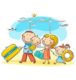 family in the airport vector image