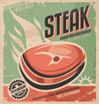 steak retro poster design vector image