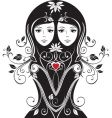 floral girls vector image vector image