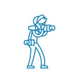 professional photojournalist linear icon concept vector image