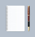 realistic 3d detailed notebook lined spiral vector image vector image