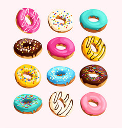 Set donuts Royalty Free Vector Image - VectorStock