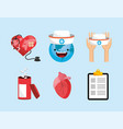 set medicine prevention to world health day vector image vector image