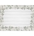 vintage border of white roses on wooden background vector image