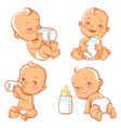 Baby and milk Royalty Free Vector Image - VectorStock