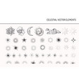 set vintage design elements sun moon stars vector image