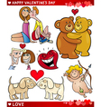valentine cartoon love set vector image