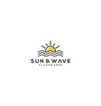 sun beach logo design premium vector image vector image